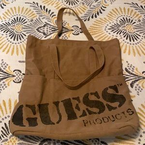GUESS canvas carryall tote